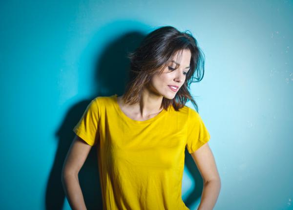 Woman Wearing Yellow Scoop Neck Shirt