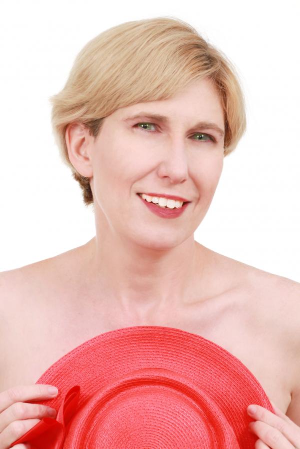 Woman with red hat