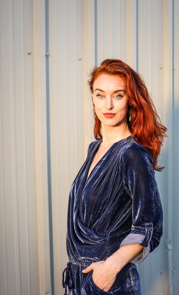 Women's Blue V-neck Robe