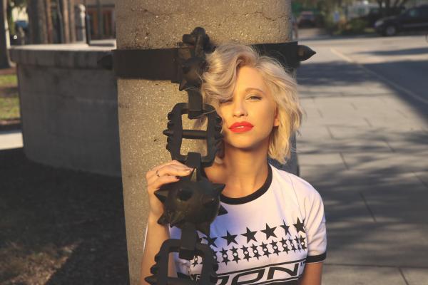 Women's White and Black Ringer Tee