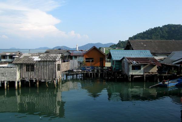 Wooden houses on stilts