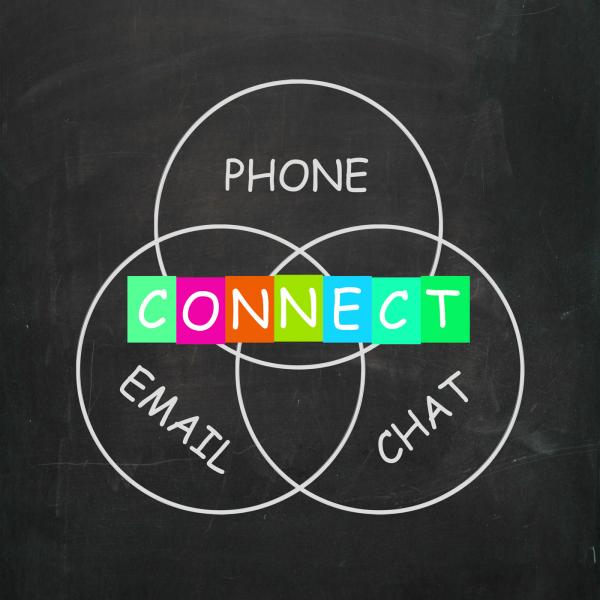 Words Means Connect by Phone Email or Chat