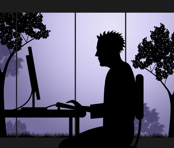 Working Late Shows Workplace Office And Night