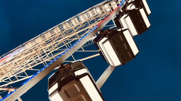 Worm's Eye View of Ferris Wheel