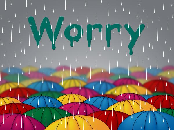Worry Rain Shows Umbrellas Precipitation And Umbrella