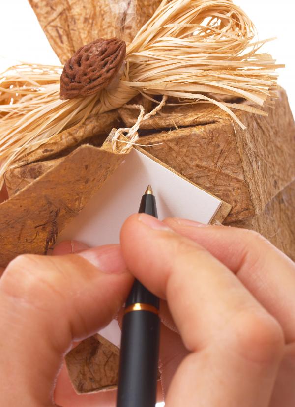 Writing A Message On A Gift Tag