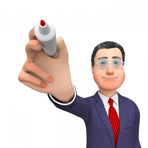 Writing Message Indicates Business Person And Literacy 3d Rendering