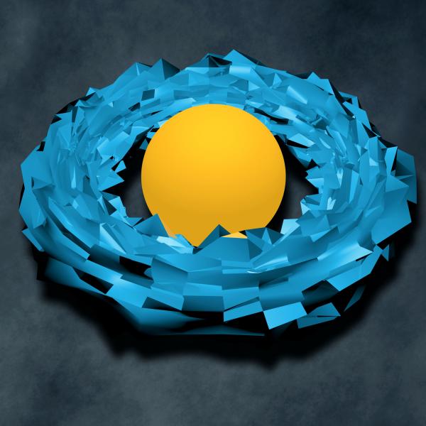 Yellow Ball with Blue Circle