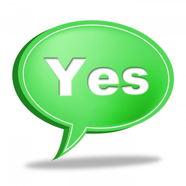 Yes Message Represents All Right And OK