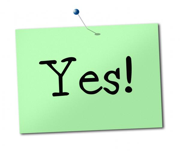 Yes Sign Shows All Right And Agree