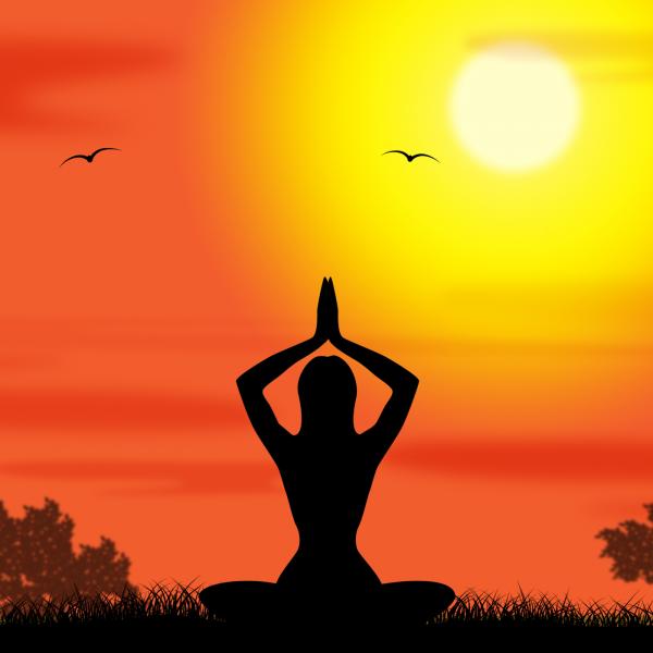 Yoga Pose Means Body Calm And Meditating
