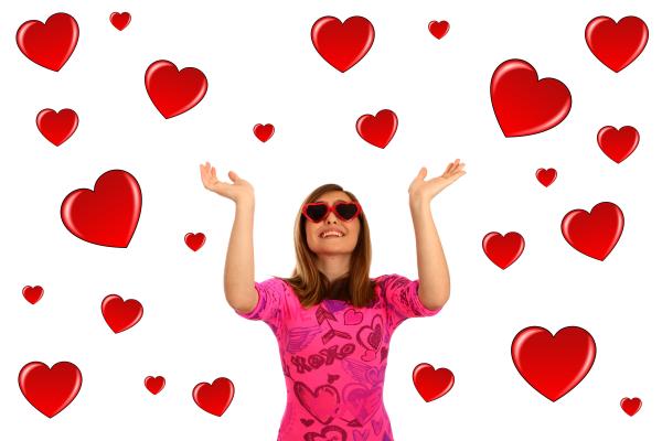 Young girl dressed up for Valentines Day