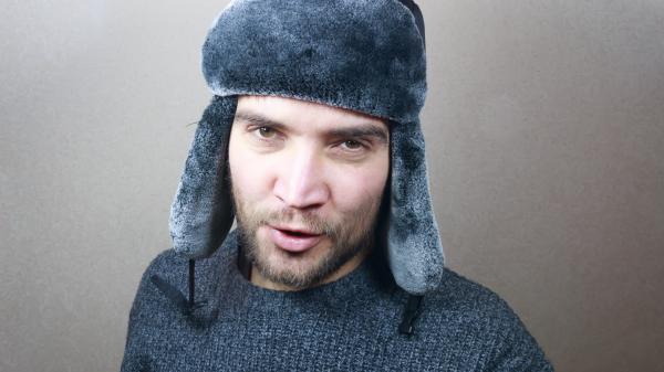 Young man dressed for winter