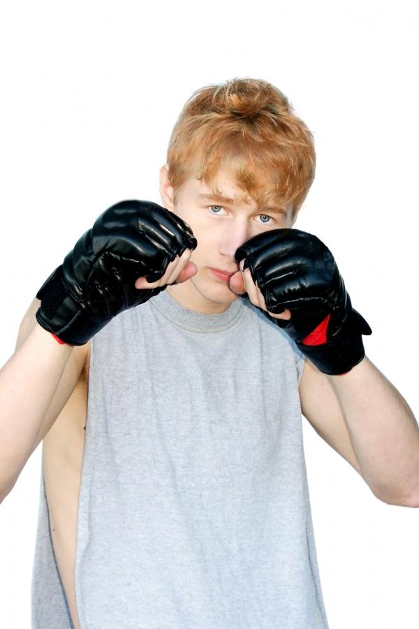 Young man ready to fight