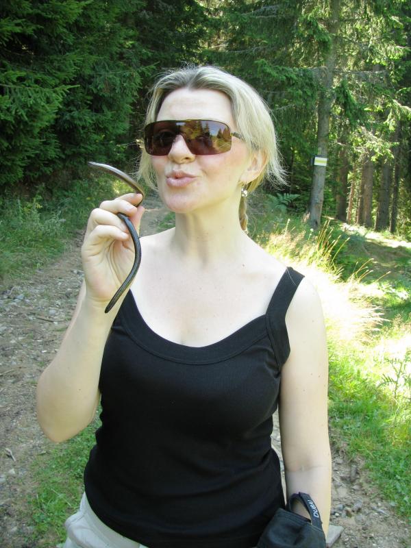 Young woman with snake.
